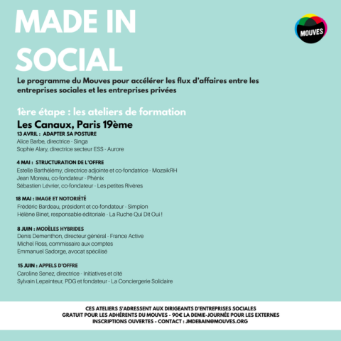 Le Mouves lance Made In Social : le programme pour booster les flux d’affaires entre entrepreneurs sociaux et entreprises privées