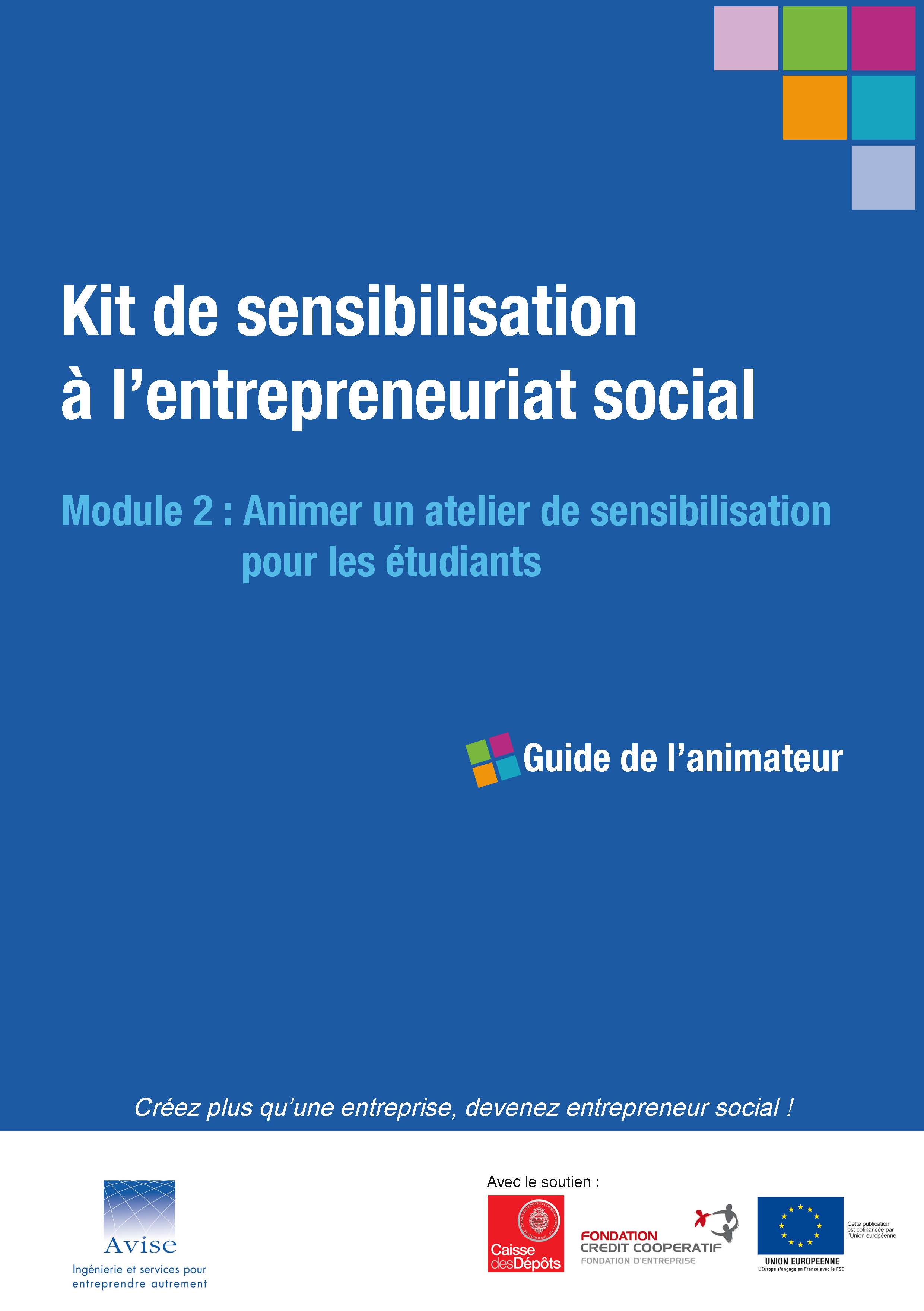 Couverture du Kit de sensibilisation à l'entrepreneuriat social Mouves - Avise